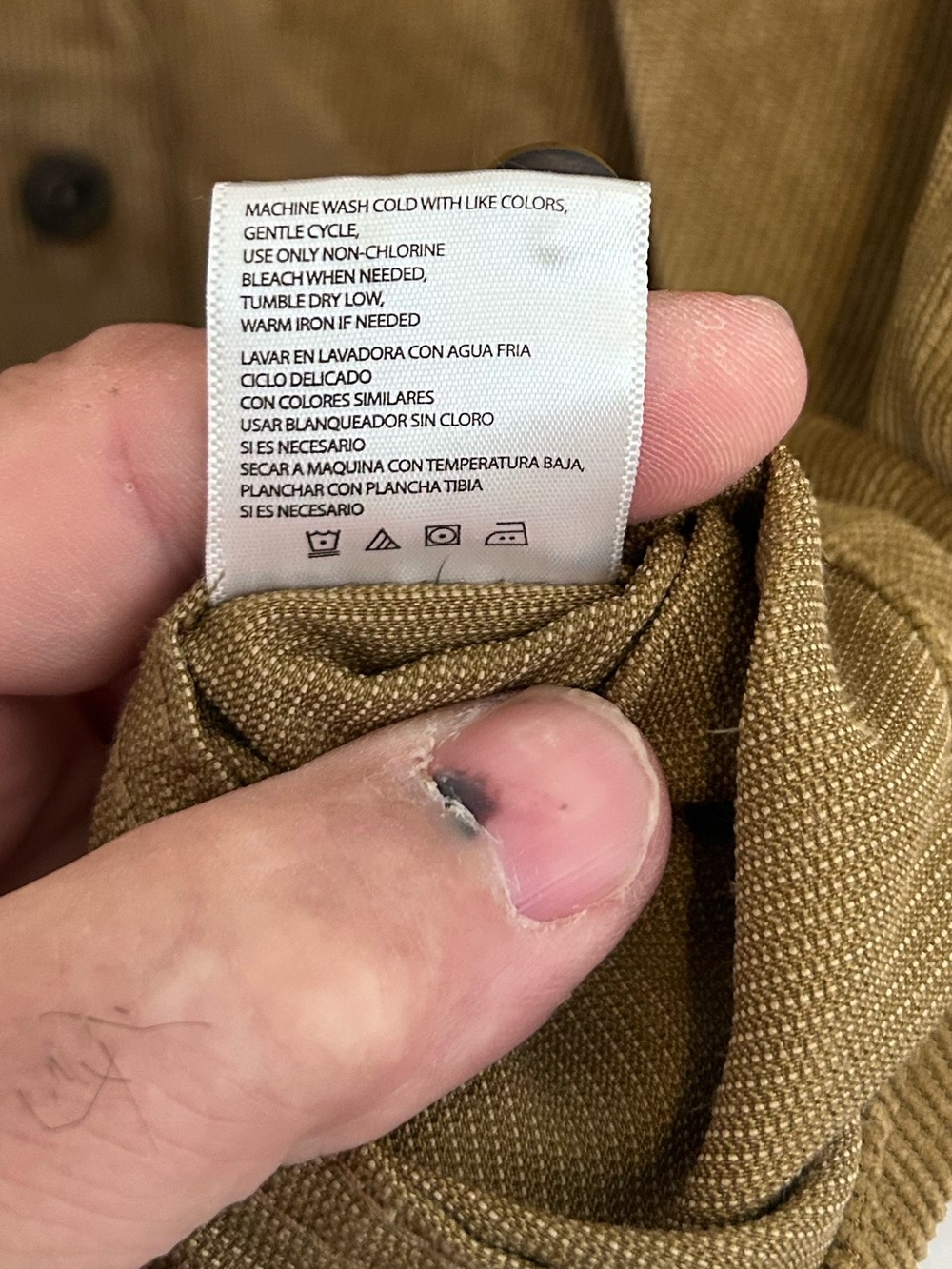 Weatherproof Vintage-|Inspired Olive Corduroy Button-Down Shirt | Size Large - Picture 4 of 5